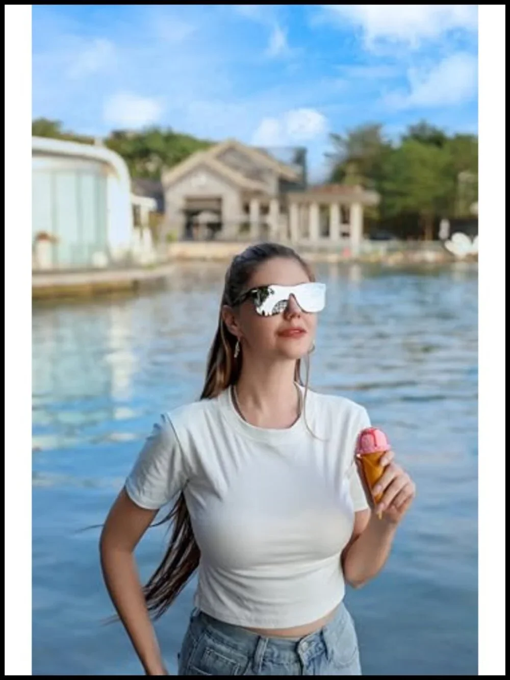 Rimless One Piece Lens Sunglasses UV400 Protection Polycarbonate